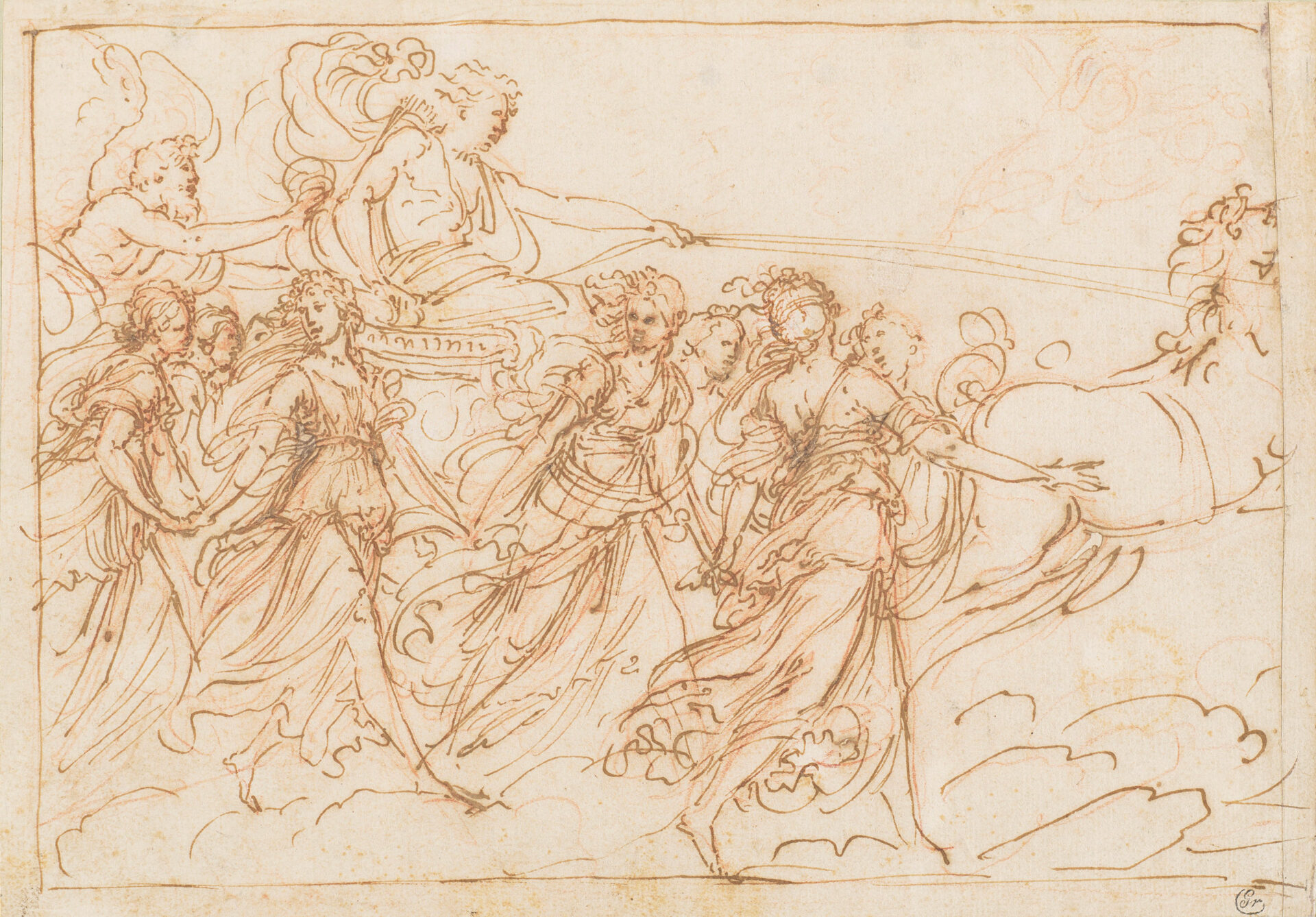 Guido Reni, Studie für das Aurora-Fresko, (Rom, Casino Pallavicini Rospigliosi), 1612-14, Paris, Musée du Louvre, Foto bpk RMN – Grand Palais Tony Querrec