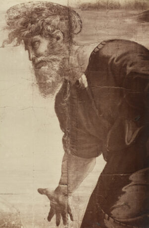 Charles Thurston Thompson (zugeschrieben), Der wunderbare Fischzug, Details des Petrus (Reproduktion nach Raffaels Karton in Hampton Court, London), Städel Museum, Frankfurt am Main, Public Domain