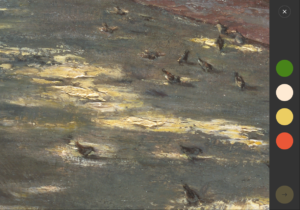 Screenshot aus dem Prototyp „ARTEMIS Digital“, Gamification Farbzuordnung, Städel Museum, Frankfurt am Main