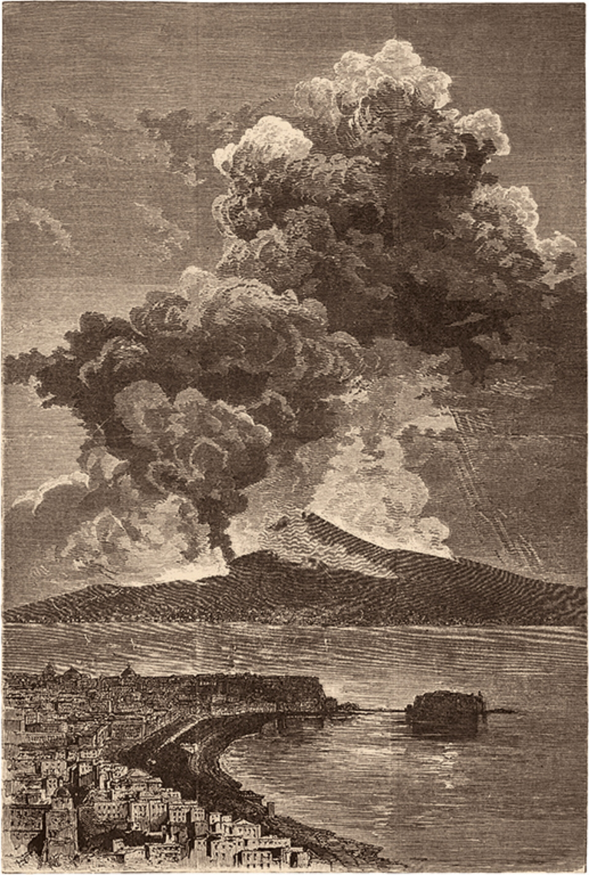 Der Ausbruch des Vesuvs am Nachmittag des 26 April, Illustrierte Zeitung, 1872